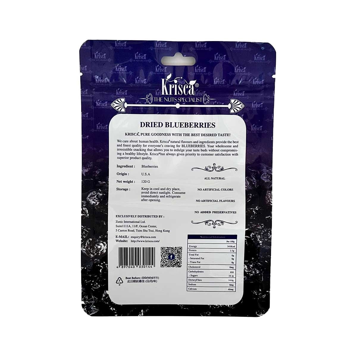 KRISCA Natural Dried Blueberries