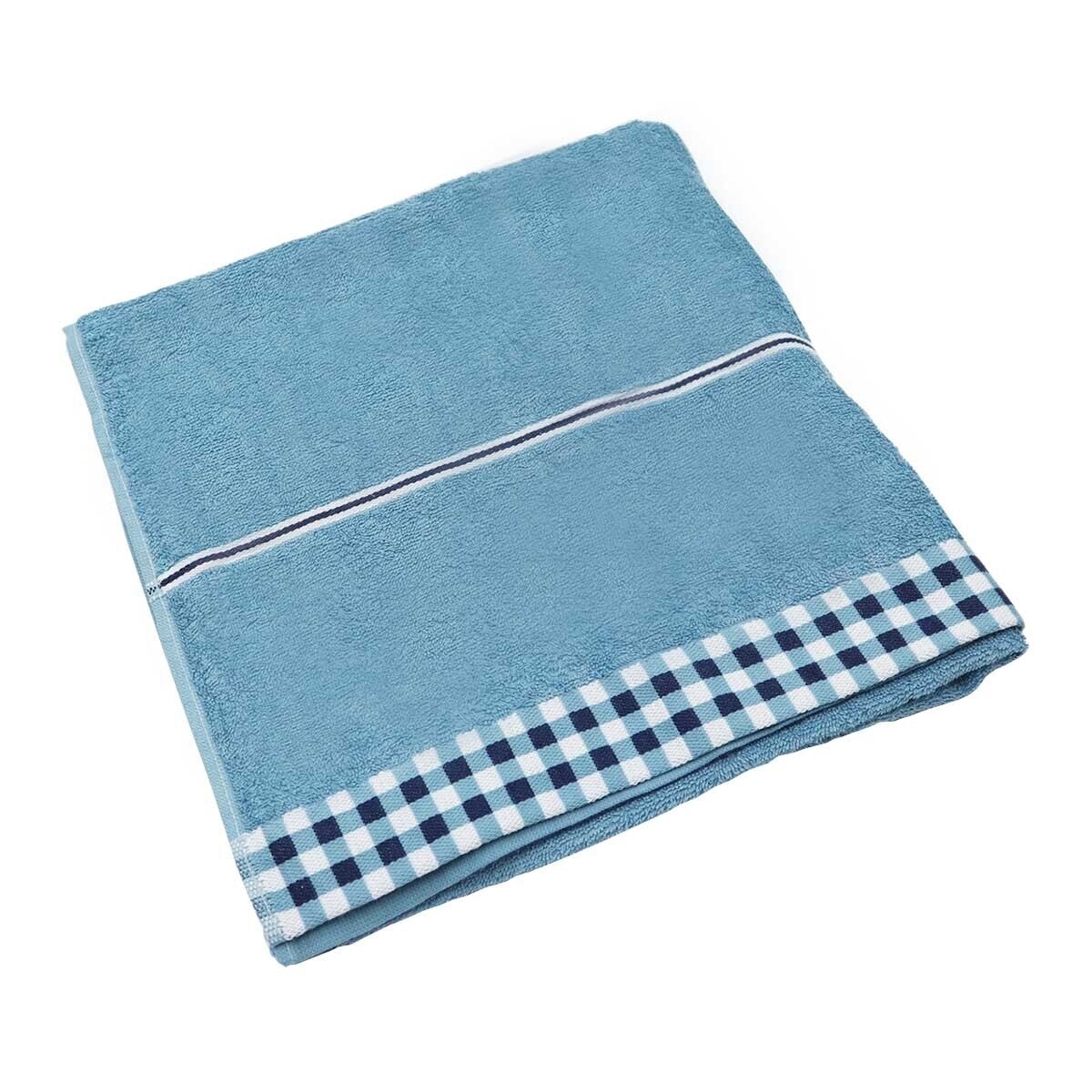 MIINE Pattern Bath Towel - Blue Check