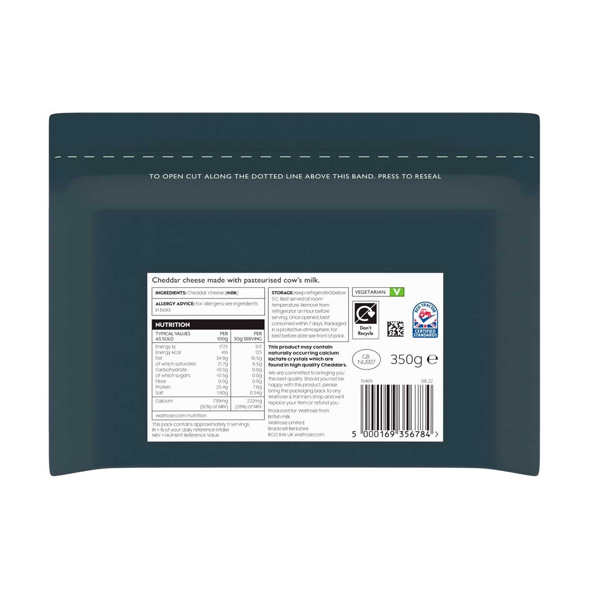 WAITROSE Cornish Cheddar S7 Vintage [ Uk](chilled 0-4°c)