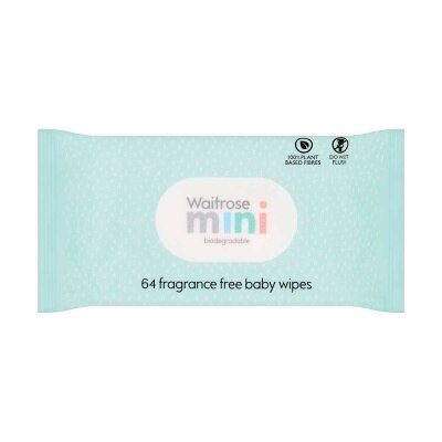 WAITROSE Mini Baby Wipes Fragrance Free