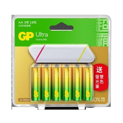 超霸 特強鹼性電池ＡＡ１８粒＋贈品裝 (新舊包裝隨機發送)