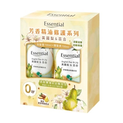 ESSENTIAL - Essential 芳香精油修護套裝(英國梨&百合) - 洗髮露 700毫升 + 護髮素 700毫升
