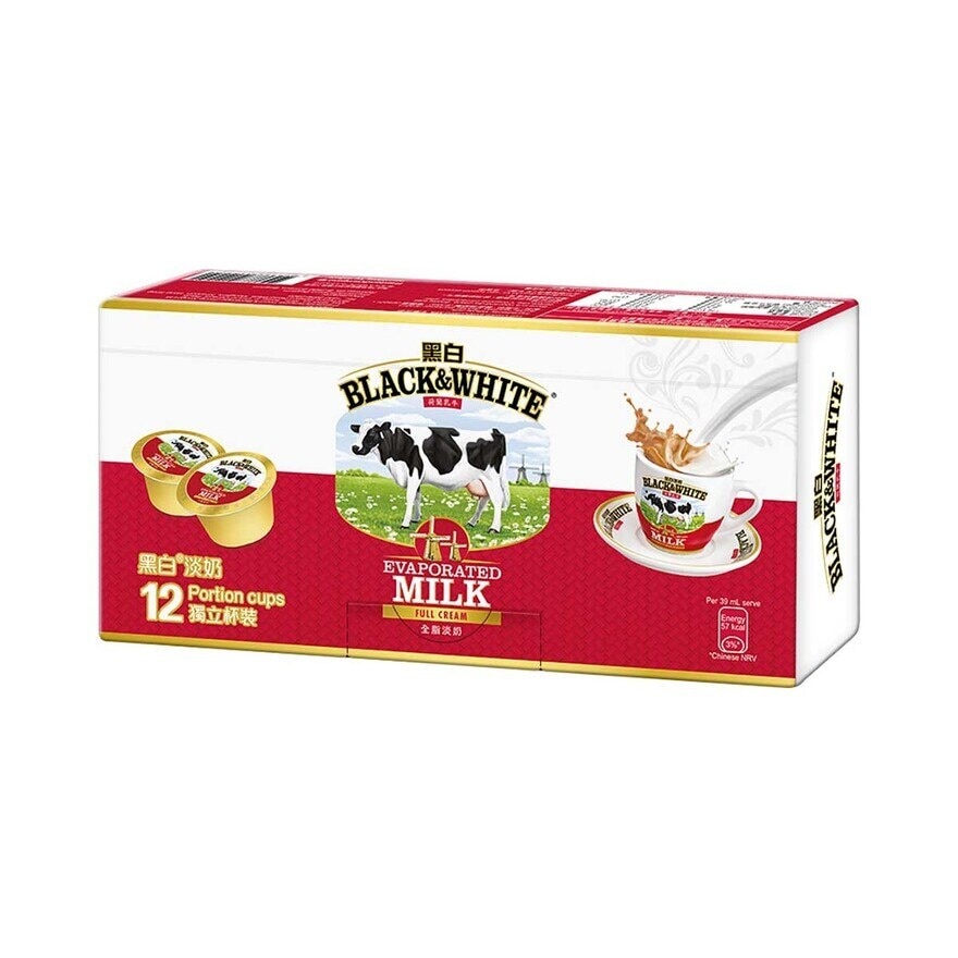 BLACK & WHITE Full Cream Evaporated Milk 12x13ml