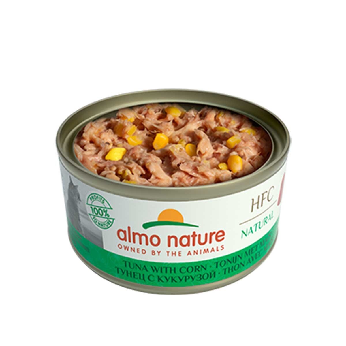 ALMO NATURE 成貓 HFC 70g 罐頭 - 吞拿魚和粟米