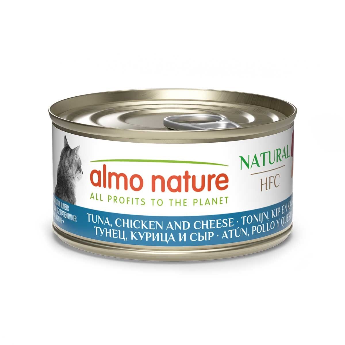 ALMO NATURE Adult Cat Hfc 70g Can Food - Tuna, Chicken And Cheese