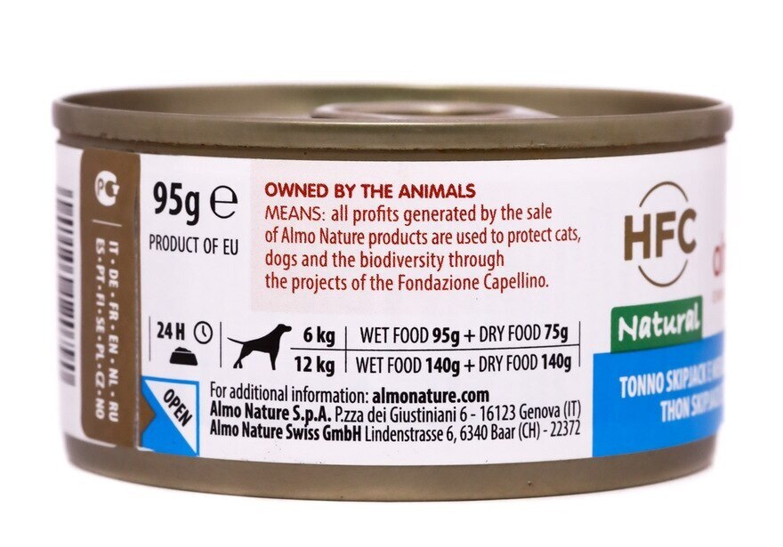 ALMO NATURE 成犬 HFC 95g 罐頭 - 正鰹吞拿魚和鱈魚