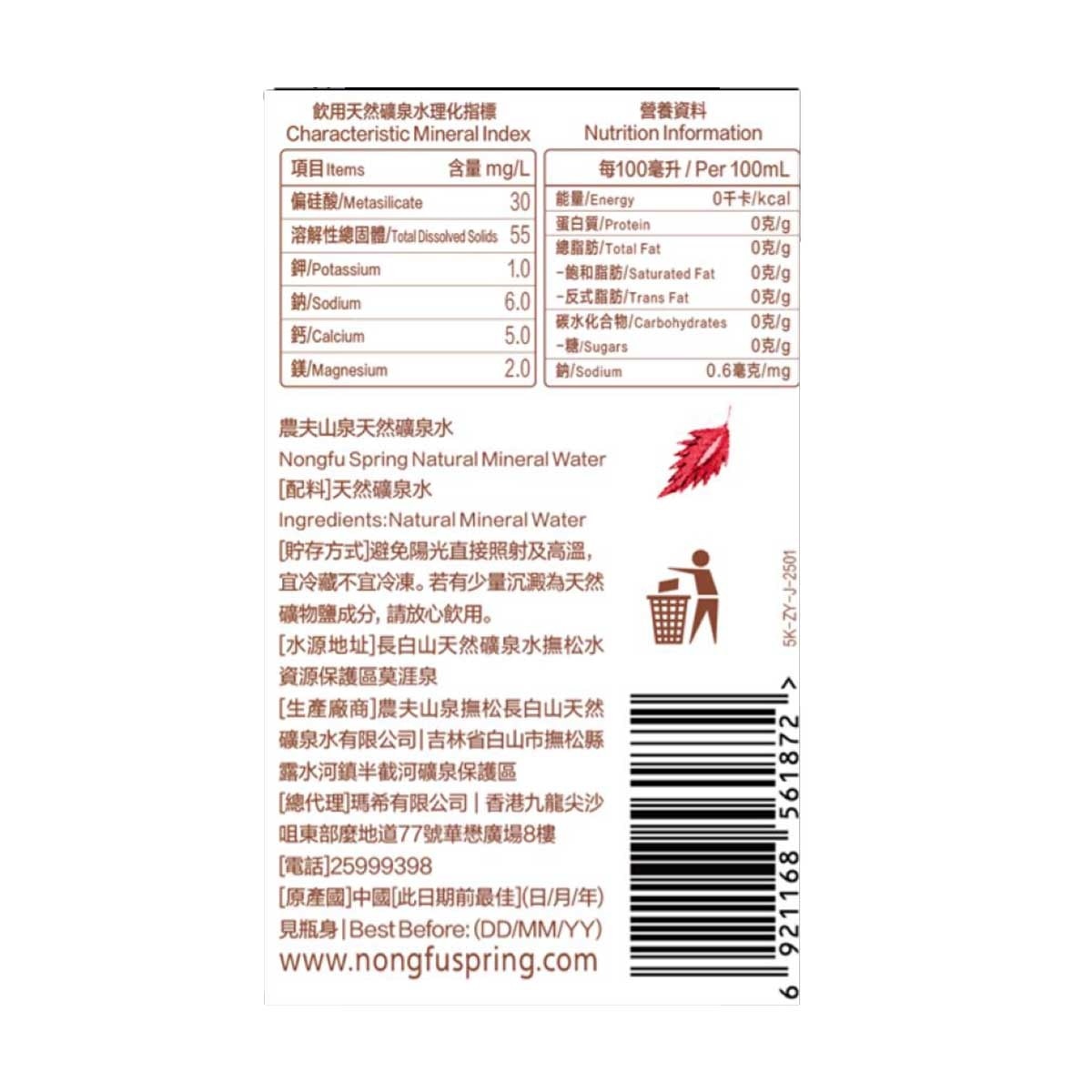 NONGFU SPRING Natural Mineral Water