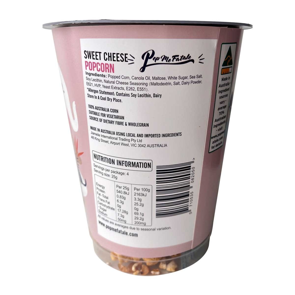 POP ME FATALE Sweet Cheese Flv Cup Popcorn