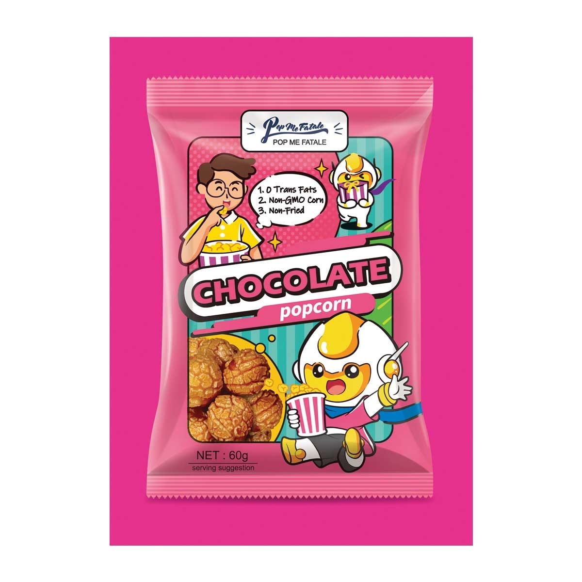 POP ME FATALE Chocolate Flv Bag Popcorn