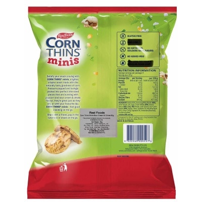 REAL FOODS Gluten Free Corn Thins-&chives