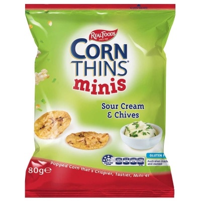 REAL FOODS - Gluten Free Corn Thins-&chives