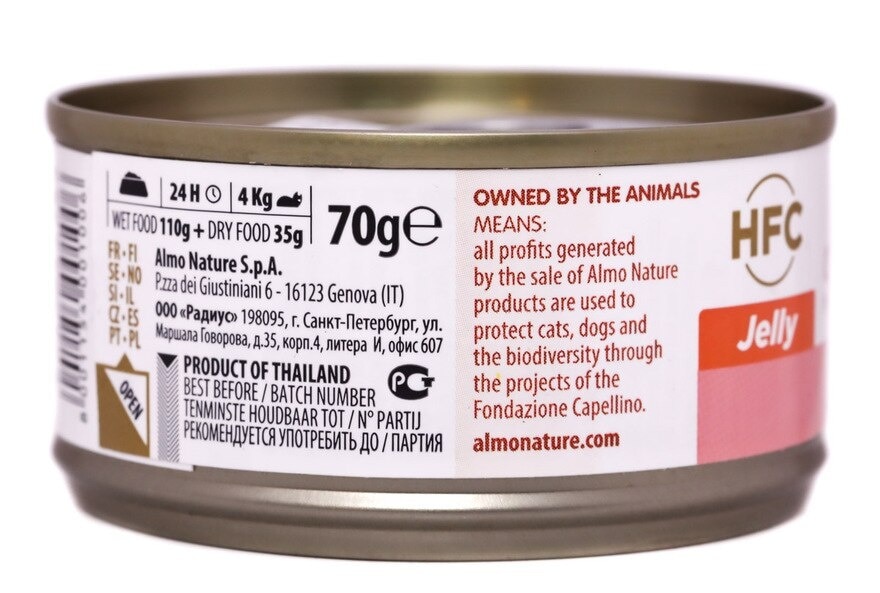 ALMO NATURE Adult Cat Hfc Jelly 70g Can Food - Salmon