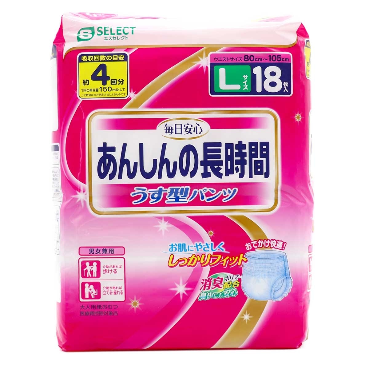 S-SELECT Long Lasting Pants Style Diapers L