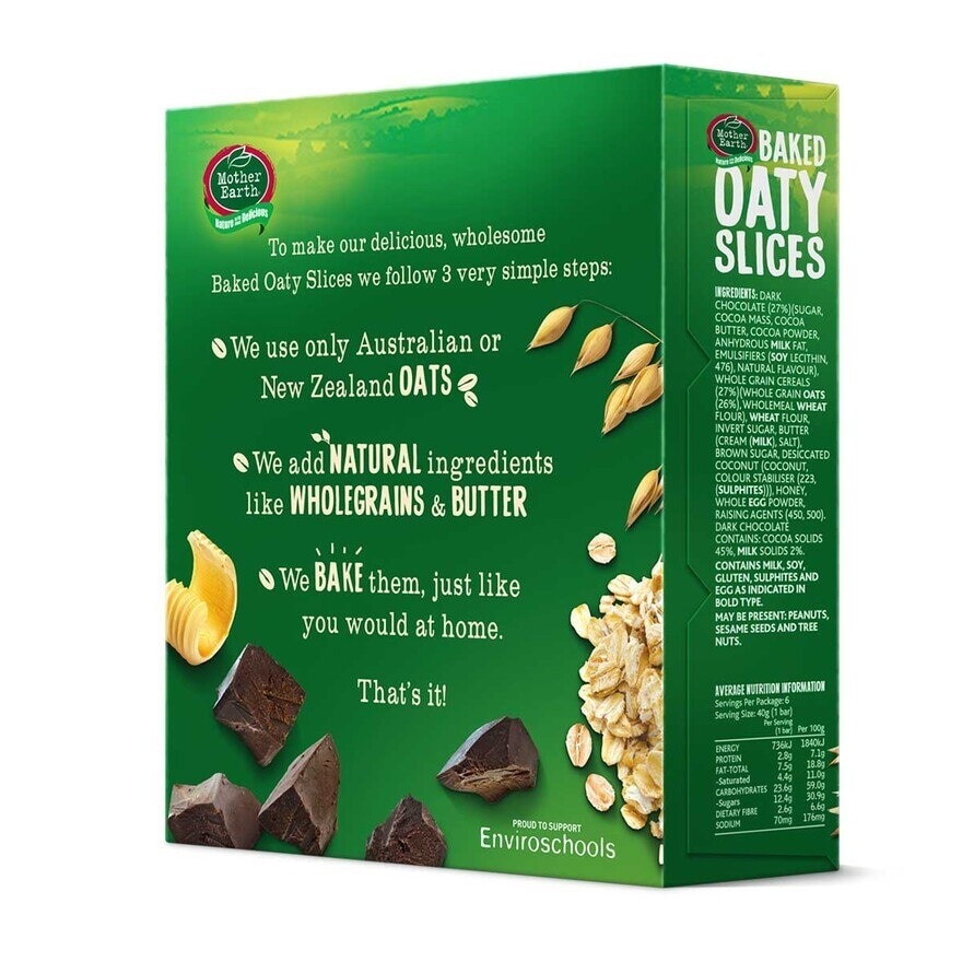 MOTHER EARTH Baked Oaty Slice Choc Chips image