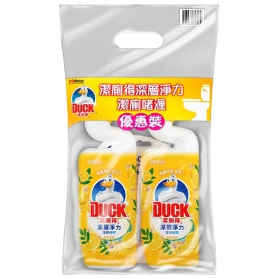 TOILET DUCK Deep Action Gel Lemon Twinpack With Fresh Disc