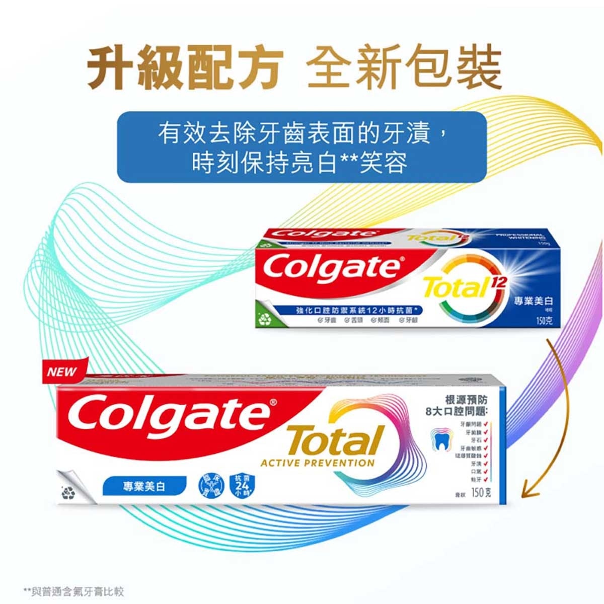 高露潔 全效專業美白12小時抗菌去除牙漬牙膏3支優惠裝 (包裝隨機發送)