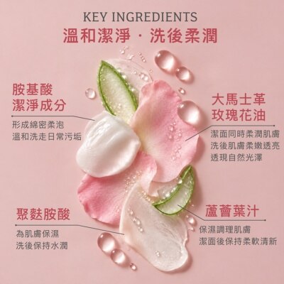 NEW ANGANCE 玫瑰胺基酸潔面乳（100ml) image