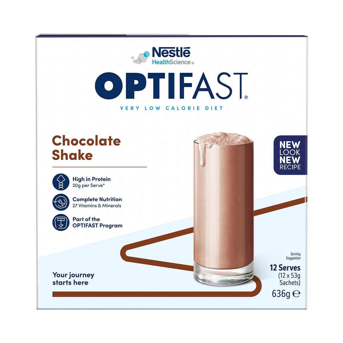 雀巢 Ｏｐｔｉｆａｓｔ 瘦身代餐奶昔 朱古力１２包裝 (蛋白奶昔) image