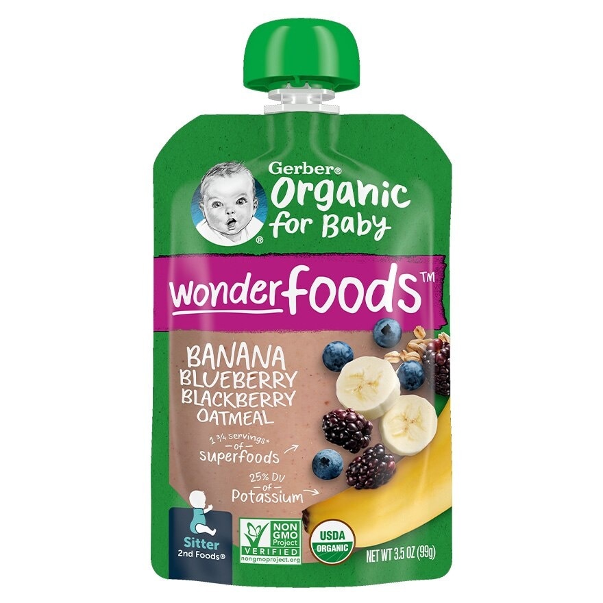 GERBER Gerber Organic Bana Blueblaberry Oat 99g