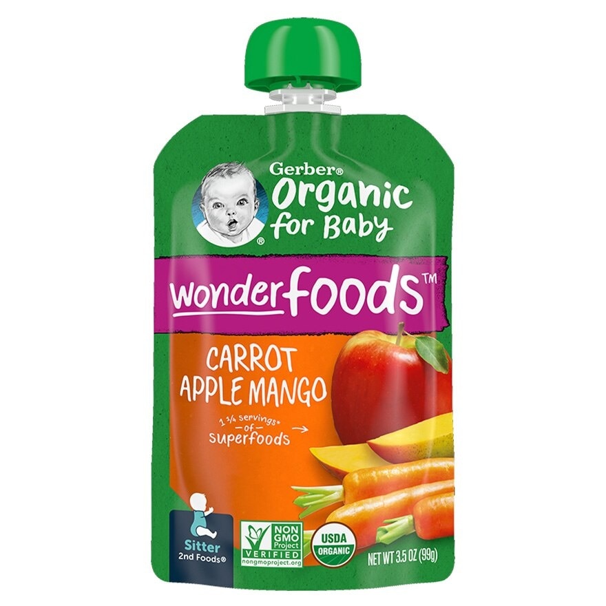 GERBER Organic Carrot Apple Mango Pouch 99g