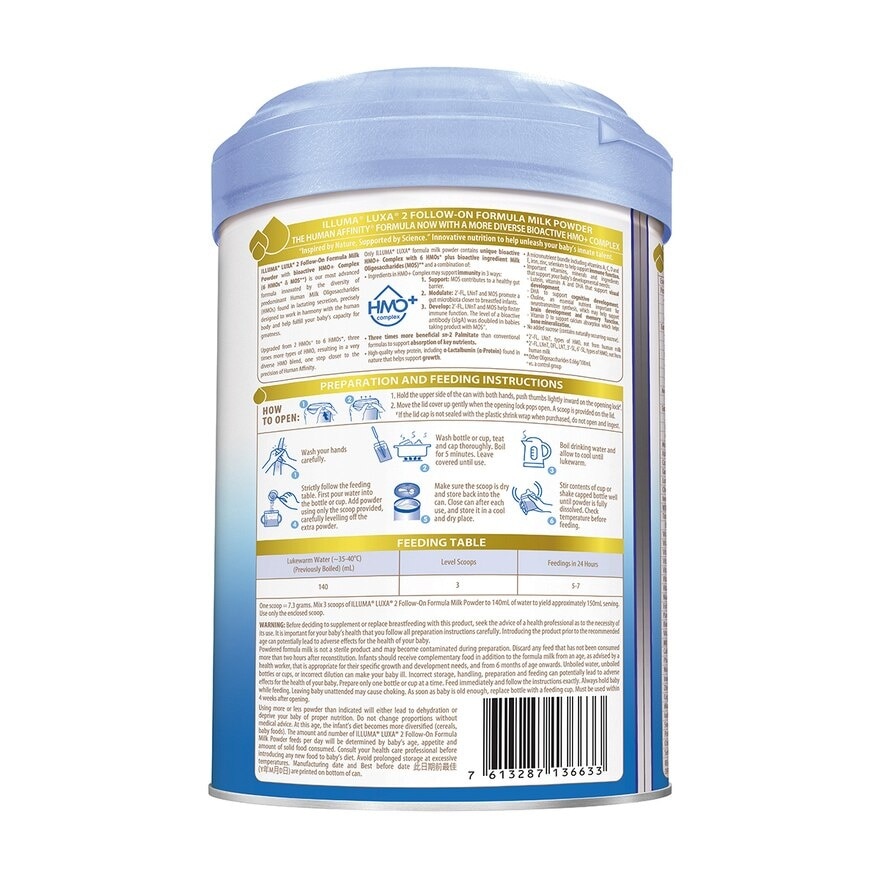 ILLUMA Luxa® Hmo Stage 2 Follow-on Formula (6 Hmos) 850g