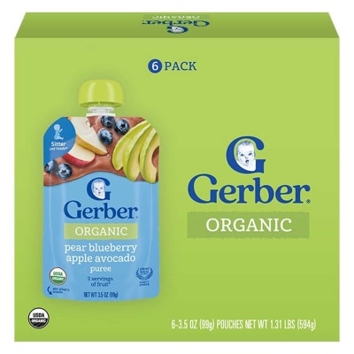 嘉寶 嘉寶有機果蓉梨藍莓蘋果牛油果99克6包裝