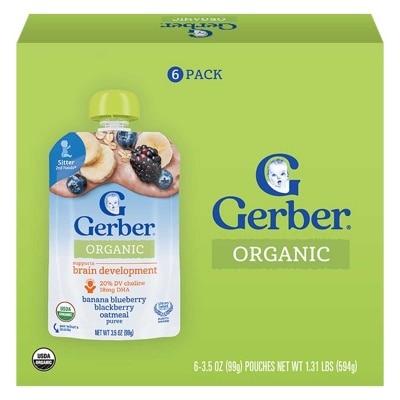 嘉寶 嘉寶有機果蓉香蕉藍莓黑莓燕麥99克6包裝