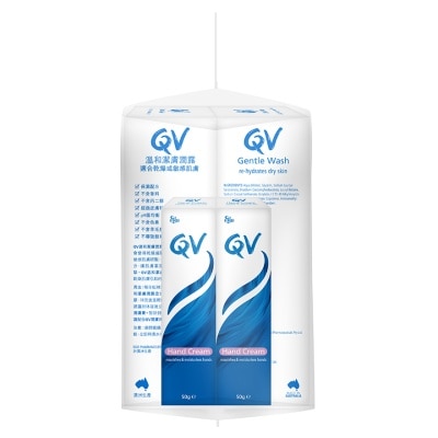 QV Qv 溫和潔膚潤露1公斤x2 + Qv 護膚潤手霜 50克 X2優惠裝