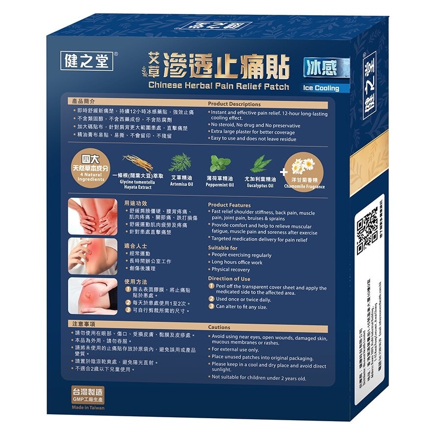 HMT Chinese Herbal Pain Relieving Patch (ice Cooling) 10s