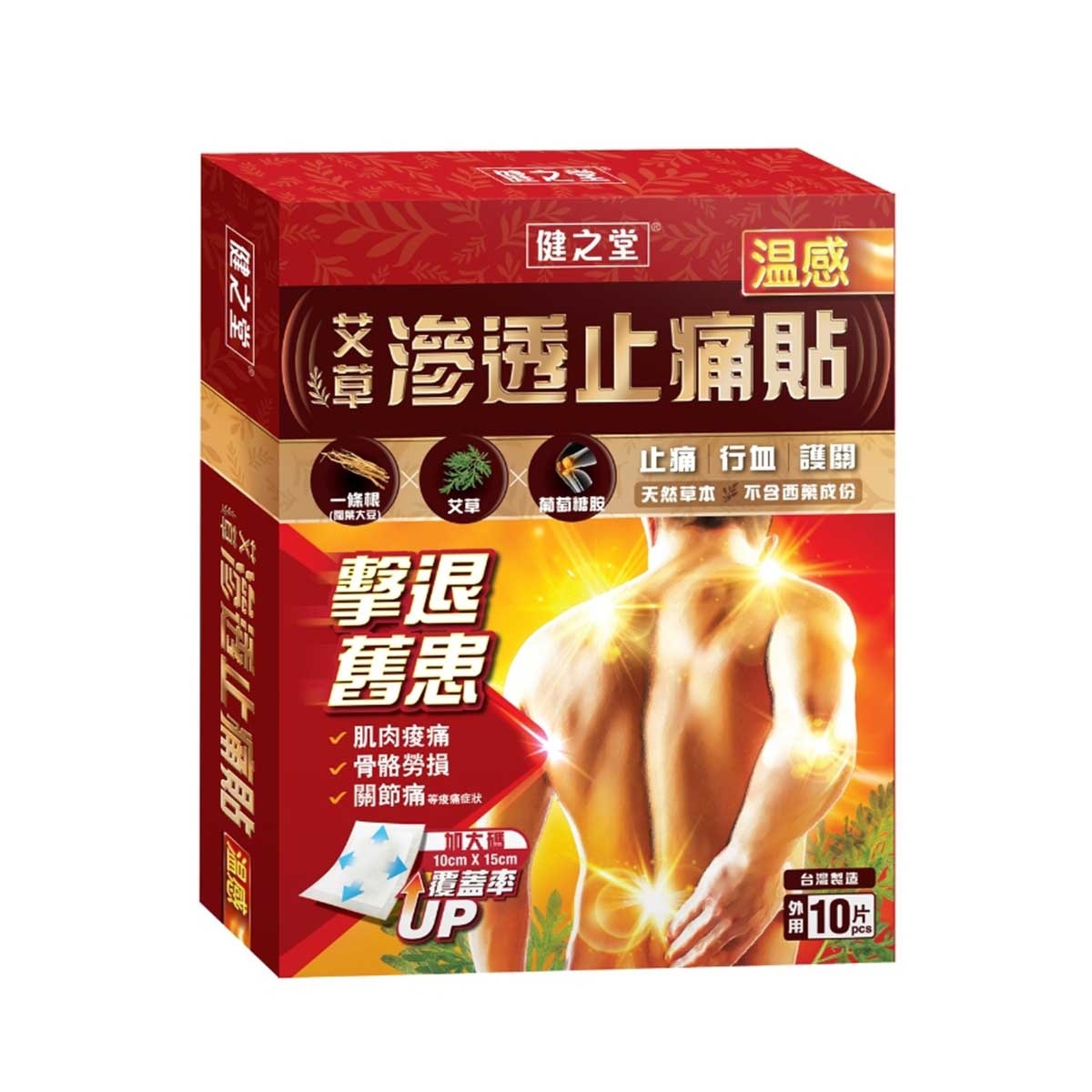 健之堂 一條根艾草滲透止痛貼溫 10片