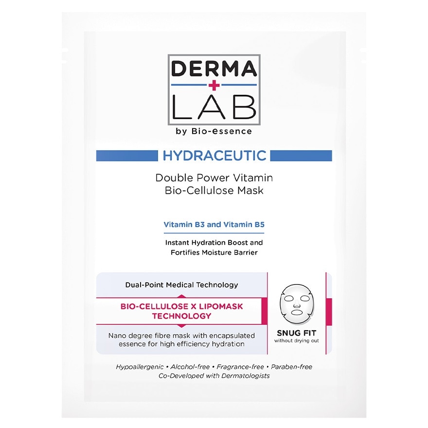 DERMA LAB Double Power Vitamin Bio-cellulose Mask 25mlx3