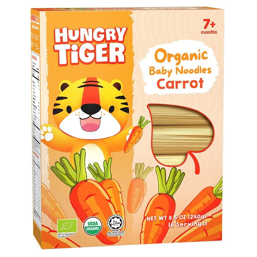 HUNGRY TIGER Hungry Tiger Organic Baby Noodles Carrot 240g
