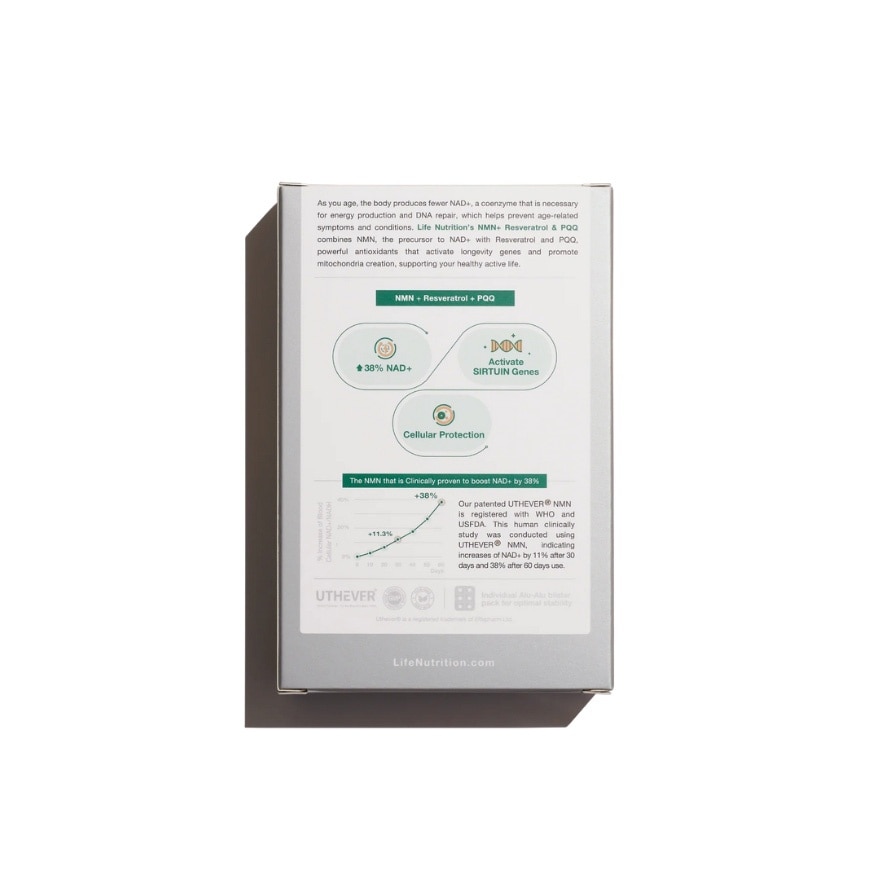 LIFE NUTRITION Nmn+ Resveratrol & Pqq