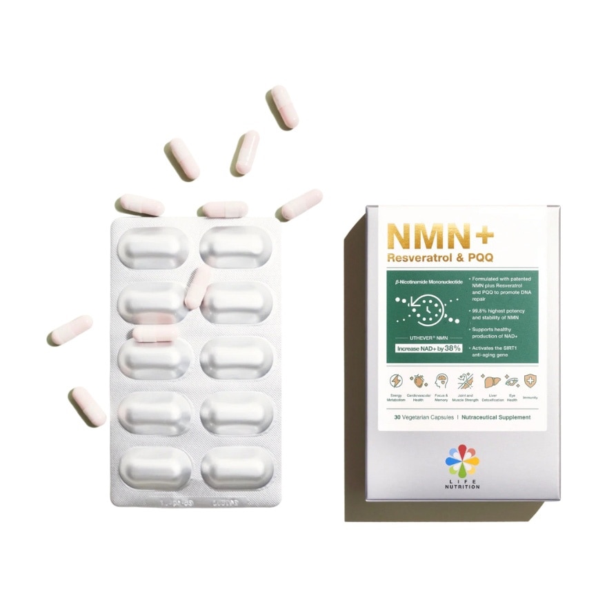 LIFE NUTRITION Nmn+ Resveratrol & Pqq