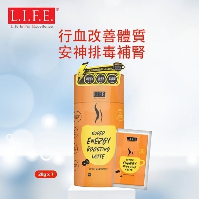 LIFE 元氣活力靈芝蟲草LATTE咖啡(無添加糖) 20克X7包