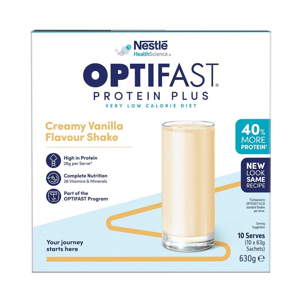 雀巢 Ｏｐｔｉｆａｓｔ高蛋白瘦身代餐香草味１0包裝 (蛋白奶昔) image