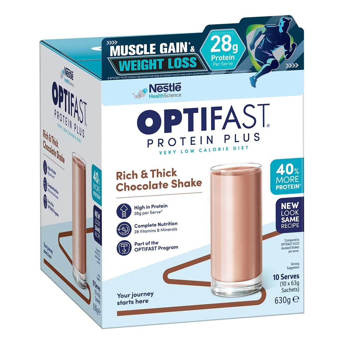 雀巢 Ｏｐｔｉｆａｓｔ 高蛋白瘦身代餐朱古力１0包裝 (蛋白奶昔) image