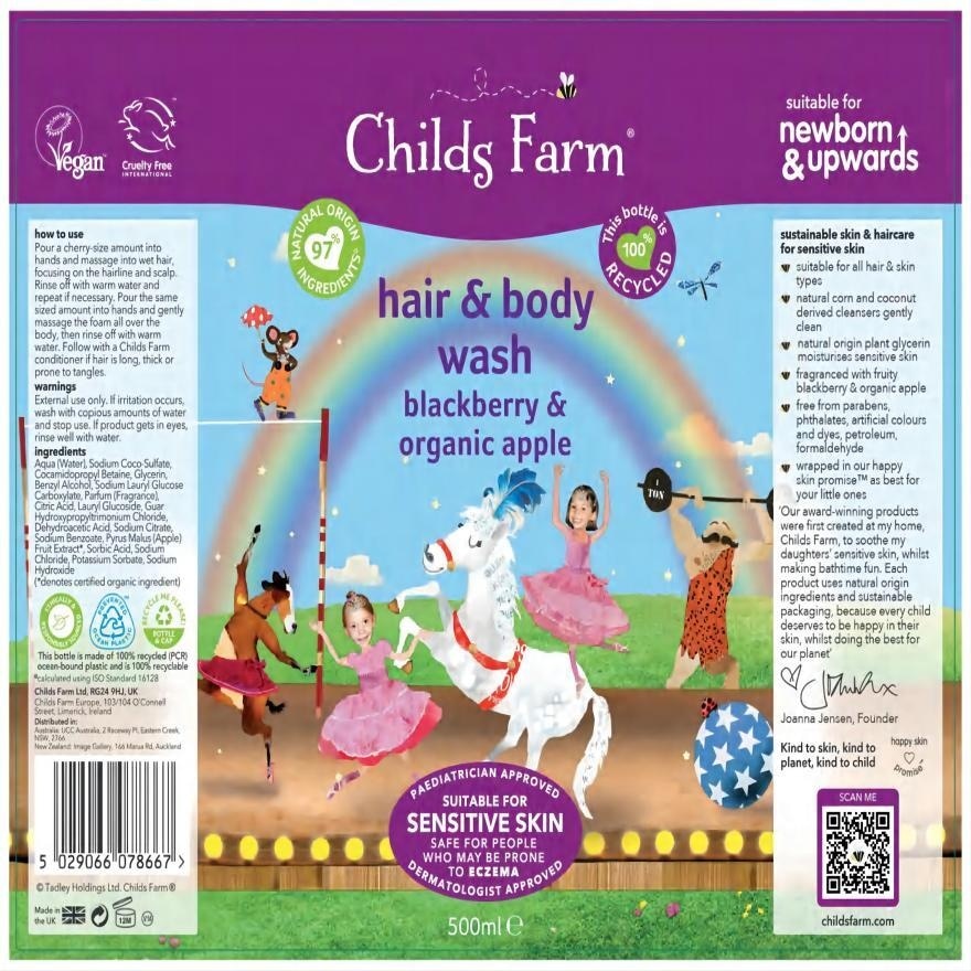 CHILDS FARM Childs Farm Blackberry & Organic Apple Hair & Body Wash 500ml