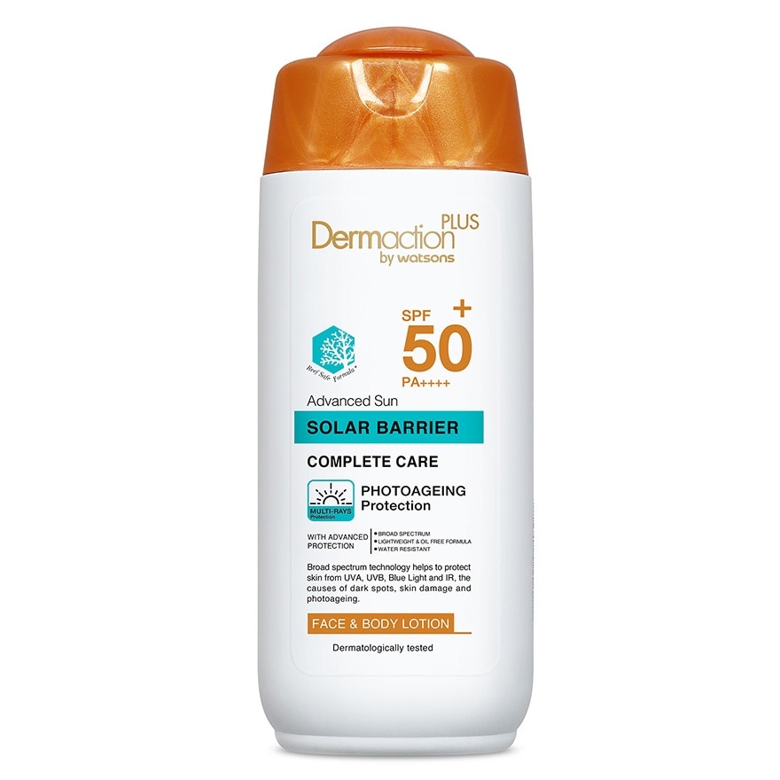 DERMACTION PLUS Advanced Sun Solar Barrier Complete Care Face&body Lotion Spf50+ Pa++++ 150ml