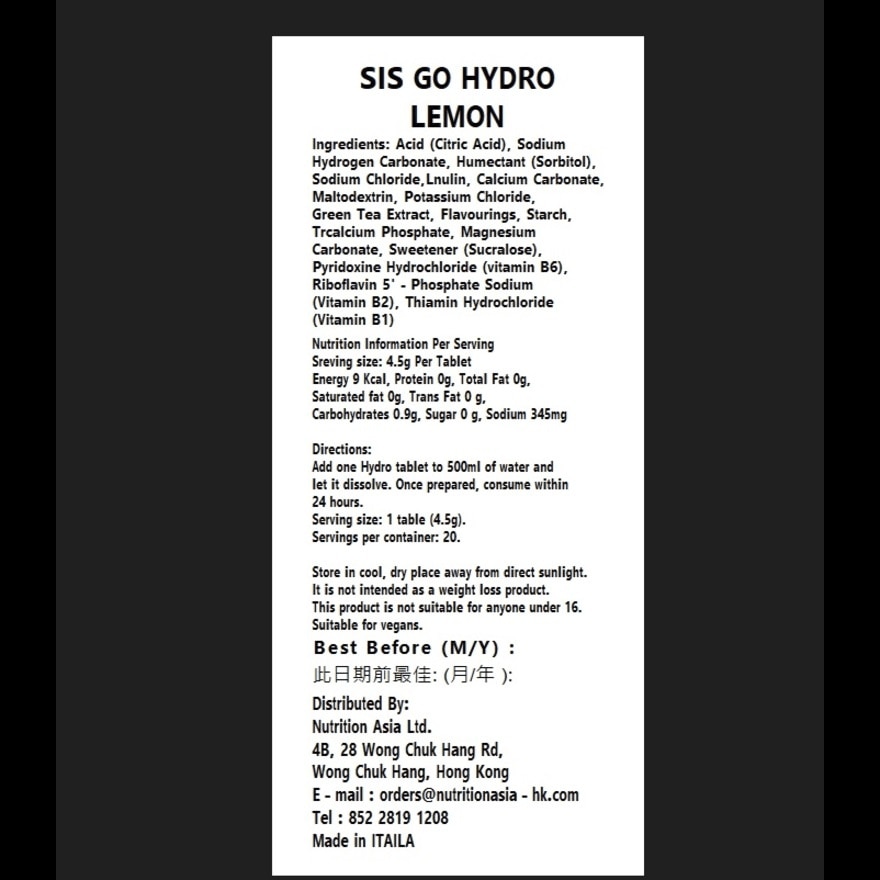 SIS Go Hydro Tablets Lemon