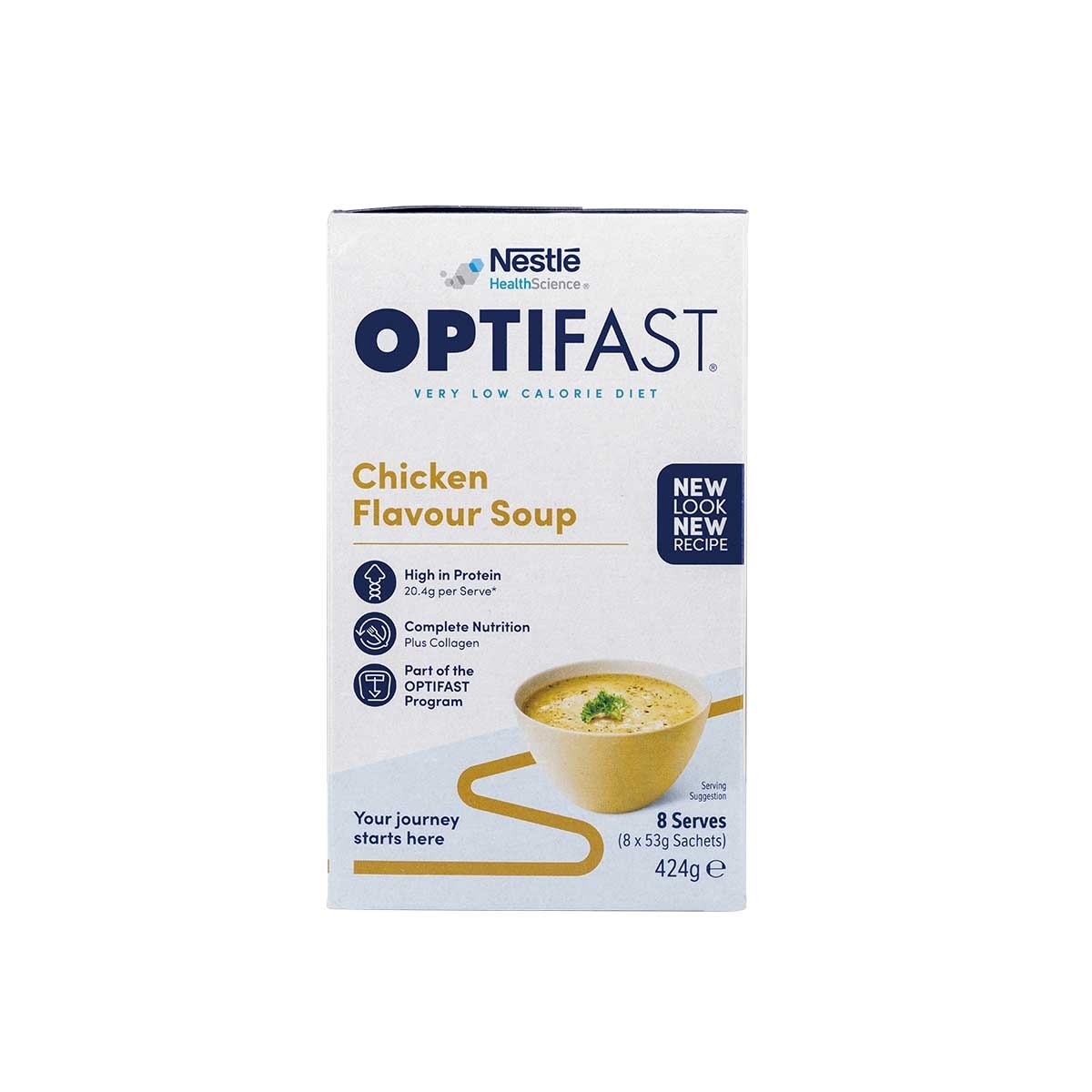 雀巢 Ｏｐｔｉｆａｓｔ瘦身代餐濃湯雞味8包裝 (蛋白奶昔) image