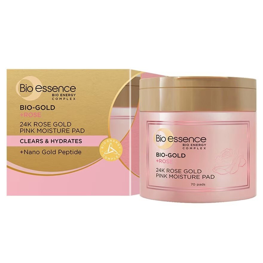 BIO-ESSENCE Bio-gold 24k Rose Gold Pink Moisture Pad 70pads