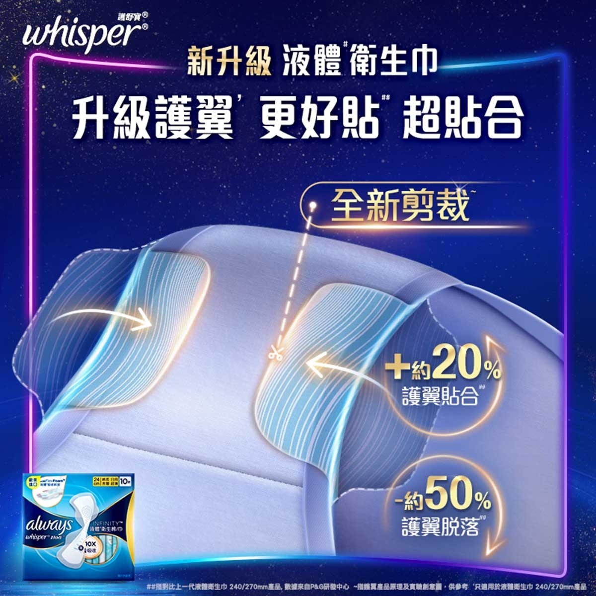 護舒寶 Infinity液體衛生巾/m巾 - 超長日用29.5cm 9片 (超強吸力 輕薄 乾爽 貼合)