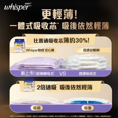 護舒寶 新上市 無痕安心褲/安睡褲/褲型衛生巾/m巾 - 均碼2片 (白天夜晚都能穿 包臀輕薄無痕防漏)