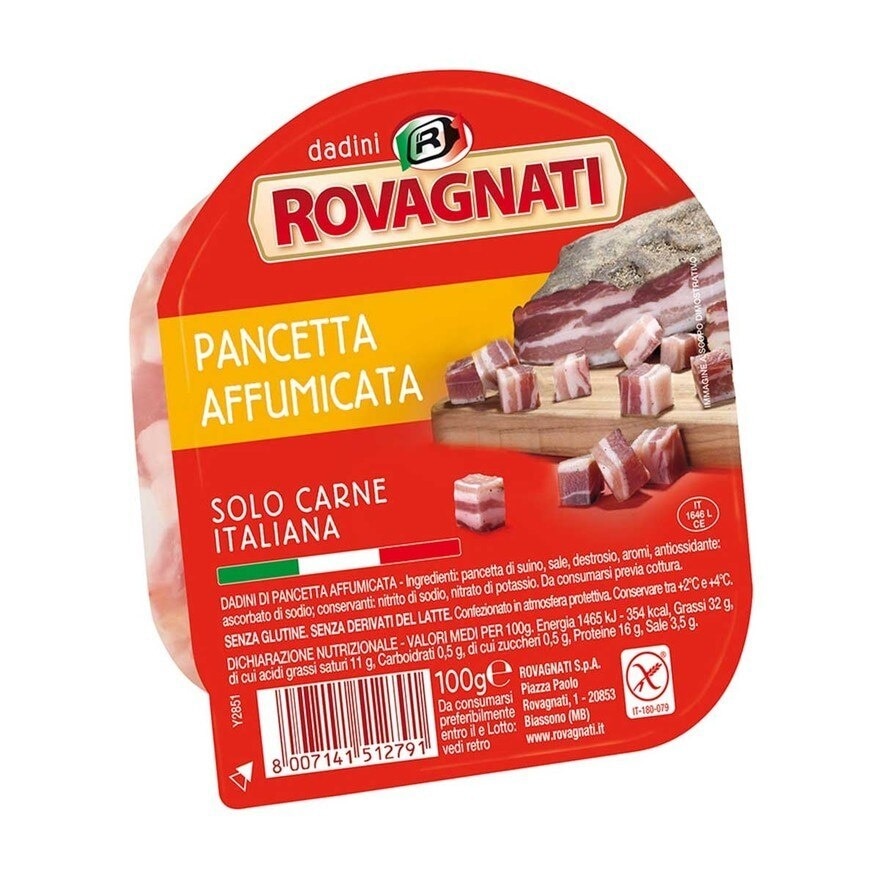 ROVAGNATI Italian Smoked Bacon Cubes [italy](chilled 0-4°c)