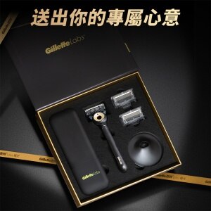 【新品合計8個】Gillette Labs 通常3個BLACK & GOLD5個 Gillette Labs Black & Gold Razor, Shaving Gel and 9 Count Blades