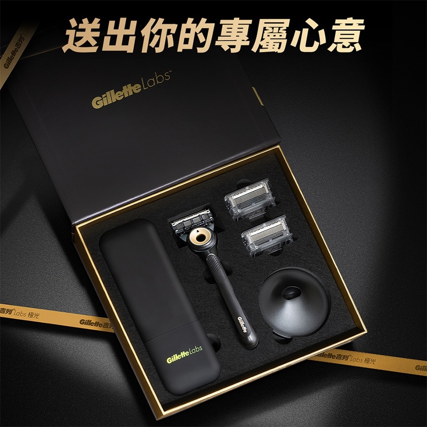 【新品合計8個】Gillette Labs 通常3個BLACK & GOLD5個 Amazon.com: Gillette Labs Men's Razor with Exfoliating Bar