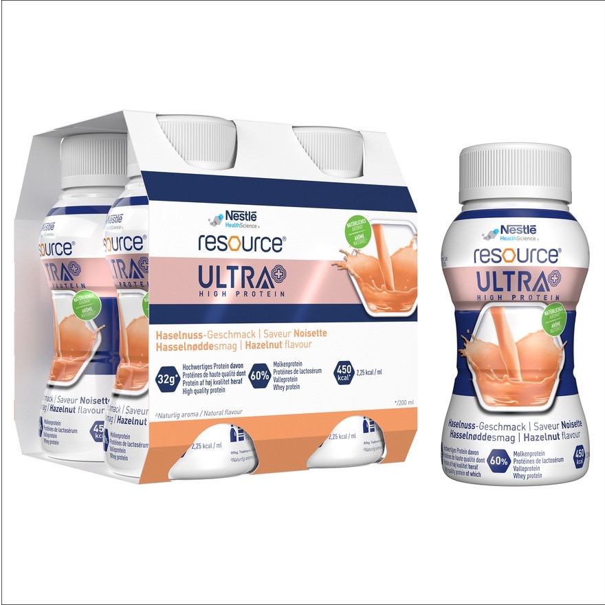 NESTLE Resource Plus Ultra High Protein Hazelnut (4x200ml)