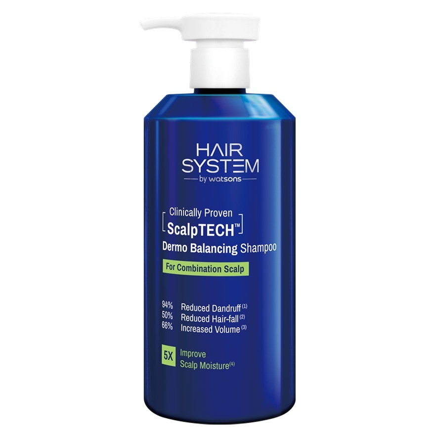 HAIR SYS BY WATSONS Hair System Scalptech Range Dermo Soothing Shampoo For Sensitive Scalp 500ml