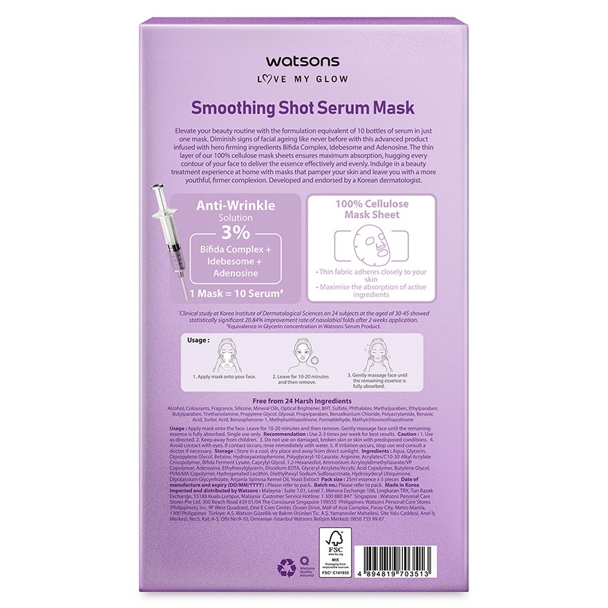 WATSONS Anti-wrinkle Serum Mask 5s